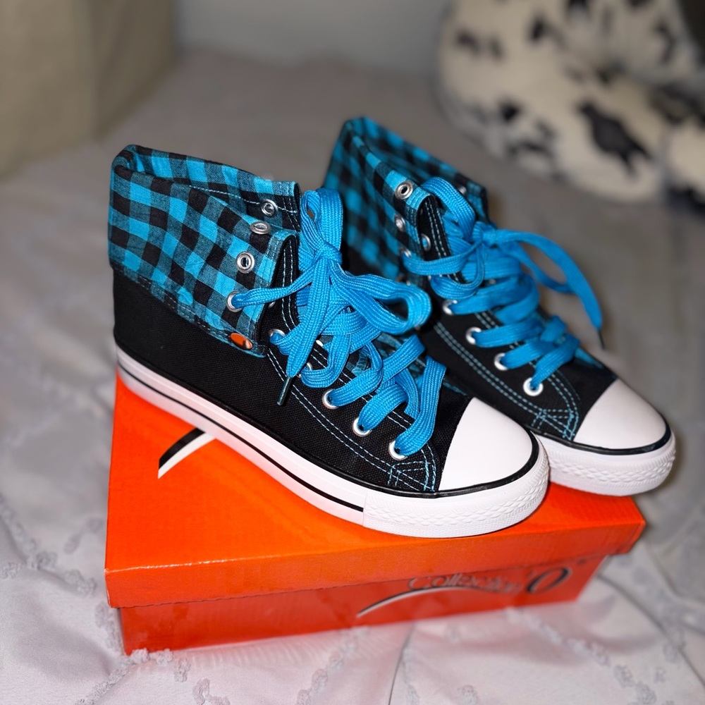 Collection B High-Top Sneakers in Blue and Black